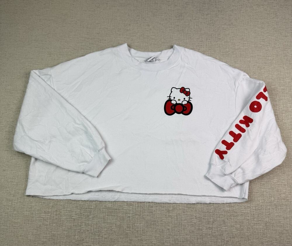 Hello Kitty Aeropostale Women’s Large White Sweatshirt Sweatpants 2 Piece Set